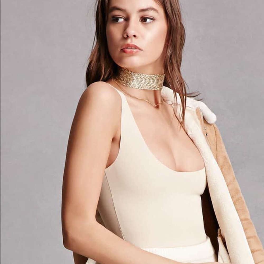 Forever 21 Kikiriki Laser Cut Bodysuit